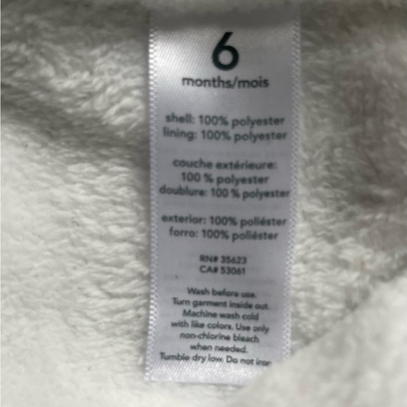 Carter’s NEW girls winter Shawl poncho cape size 6mo hood fleece baby outdoor - Picture 7 of 8